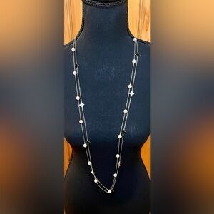 Park Lane Gold, Black, and White Necklace w Box Designer Like Pearl Clover Gift